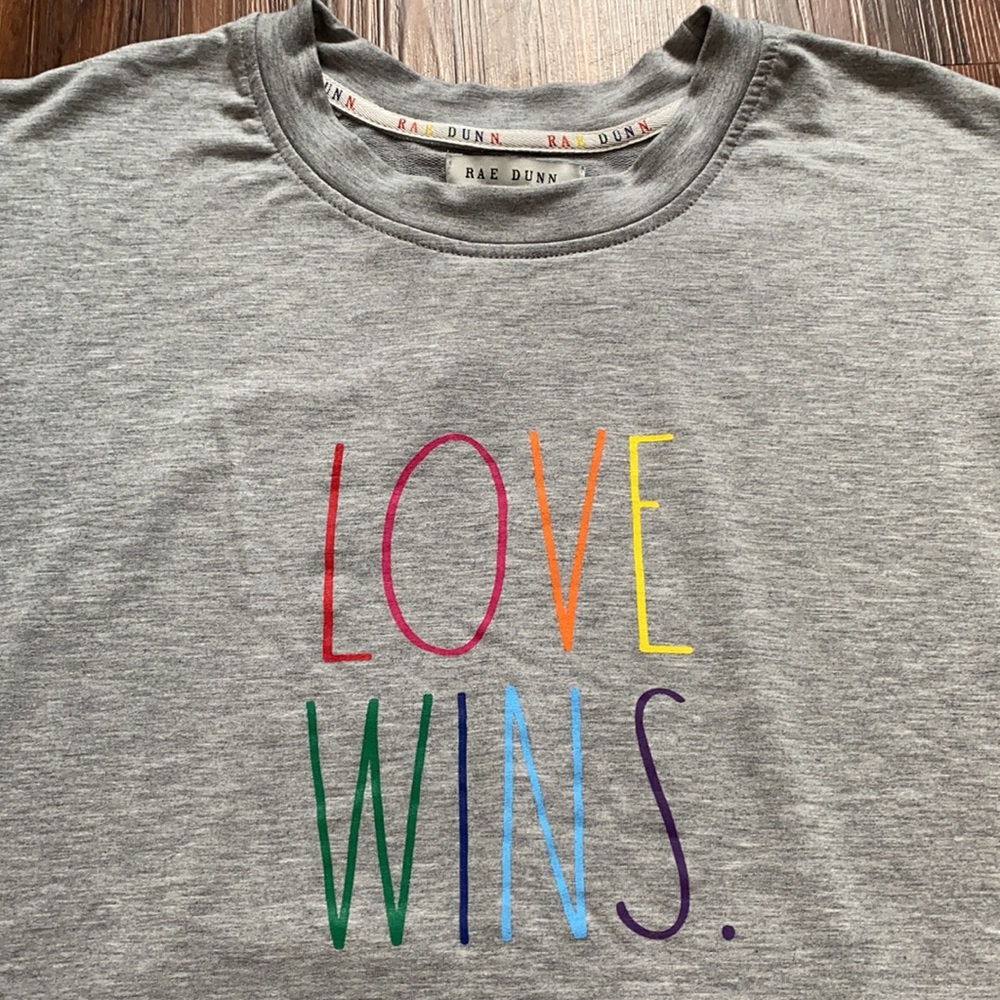 Rae Dunn LOVE WINS Sweatshirt - Picture 3 of 8